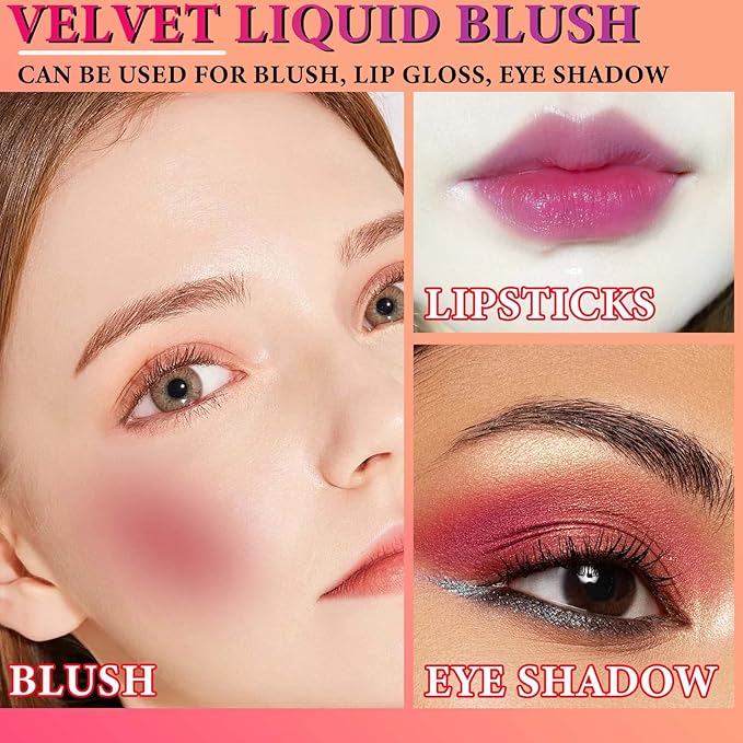 Matte Soft Liquid Blush,Waterproof Long Lasting Moisturizing Velvet Blushes Makeup(#05)