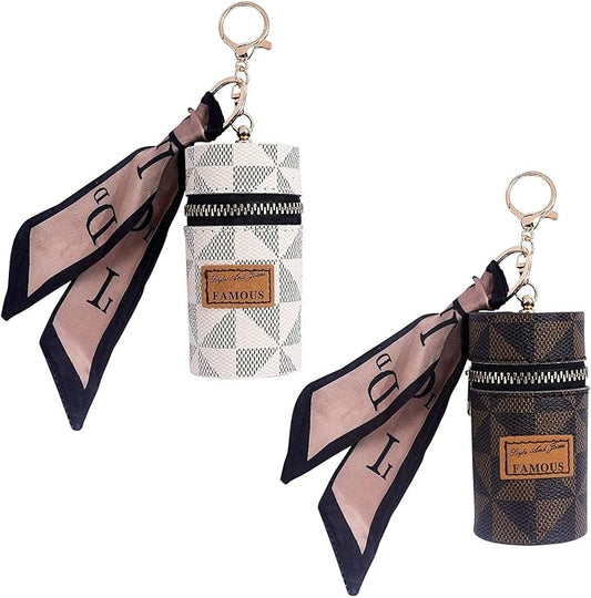 Framendino, 2 Pack Lipstick Case Leather Lip Gloss Gloss