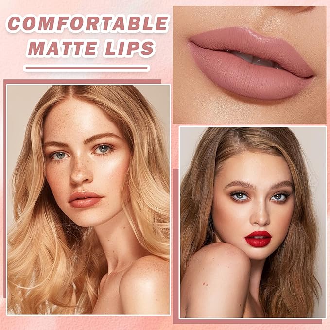 AWCCXMYM 3Pcs Lip Gloss Set Matte Lipstick Lip Gloss