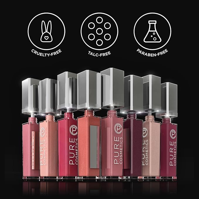 Pure Cosmetics Pure Illumination Lip Gloss - LED-lit Applicator w/Side Mirror - Non-Sticky, Moisturizing & Hydrating Lip Glosses - Soothes & Heals Dried Chapped Lips (Party Girl Pink)