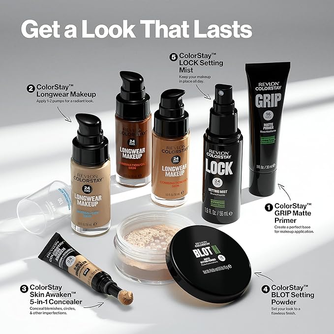 Revlon Liquid Foundation, ColorStay Face Makeup for Combination Cappuccino (410), 1.0 oz