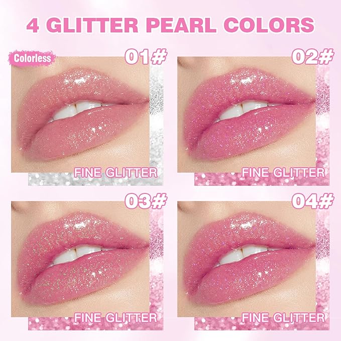Glitter Jelly Lipstick, Glimmer Balm Color Changing Lipstick, Glitter