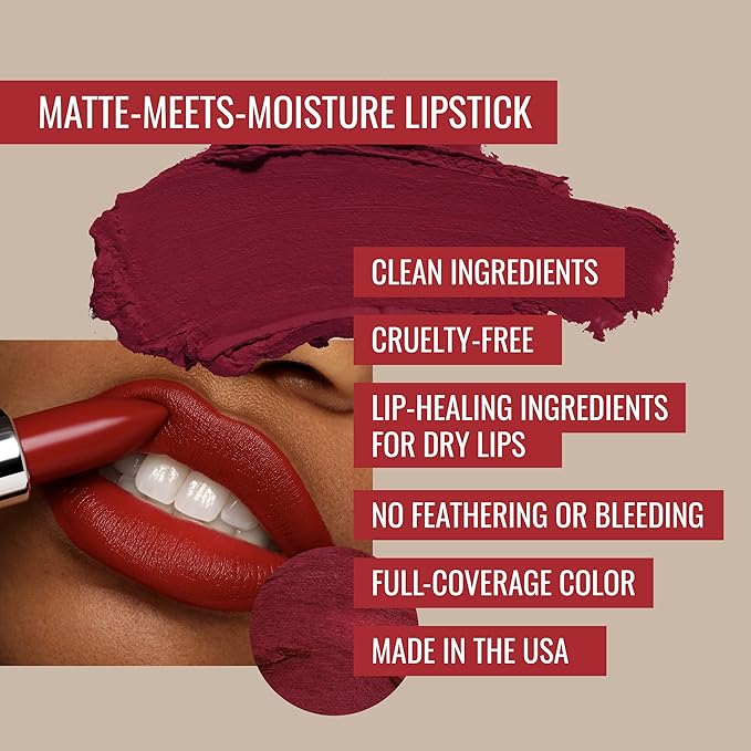 Runway Rogue 90s Vibe Lipstick, Moisturizing Matte Rich Rogue