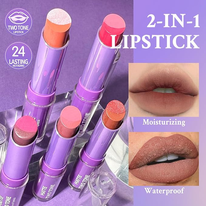 Double Colors 2 in 1 Lipstick and Lip Long