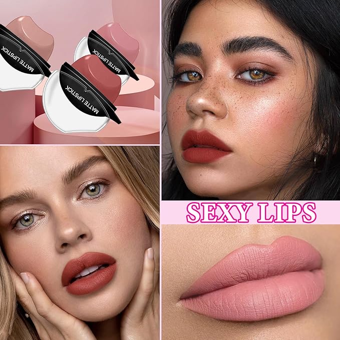 3 Pcs Matte Velvet Lazy Lipstick Set,Waterproof Long Long