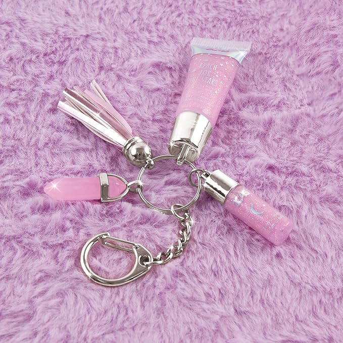 3C4G Celestial Keychain Lip Gloss, Berry Flavor, Lovely 3C4G