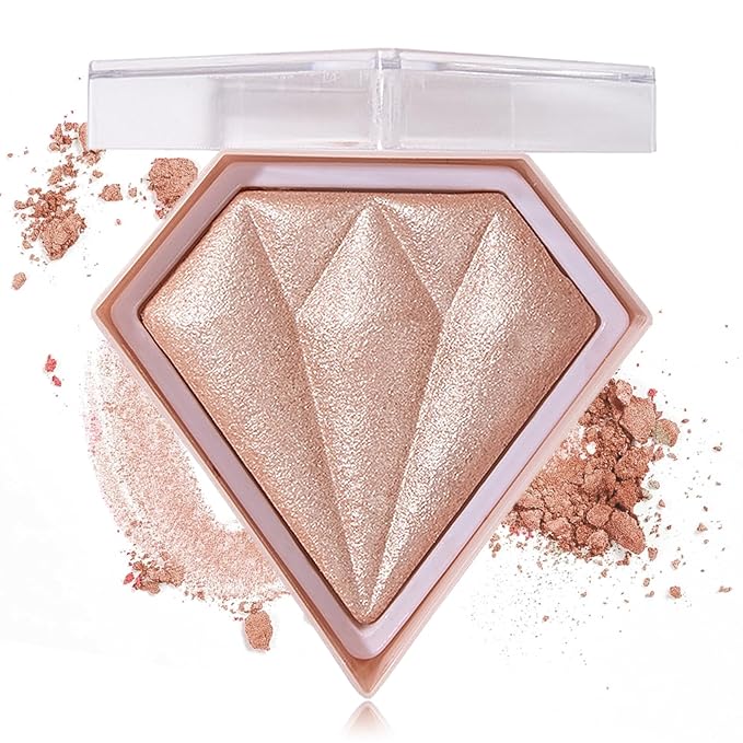 Glitter Blush Shimmer Highlighter Blusher Powder Makeup Face Powder Makeup(#inger) 04 G