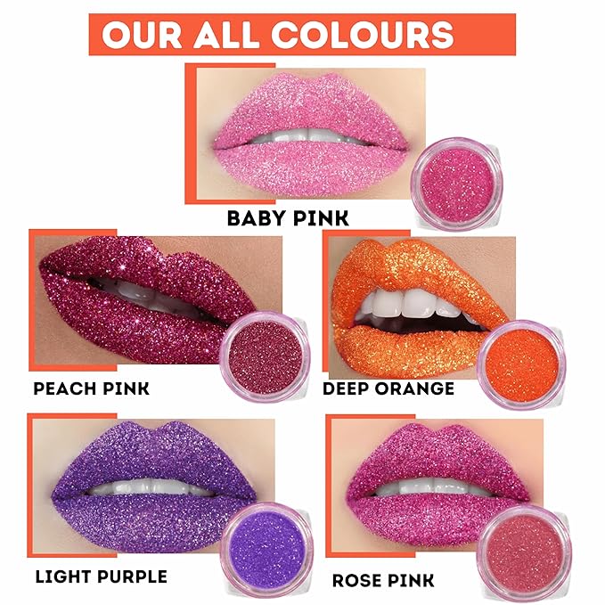 Glitter Lip Kit- Long lasting, Water-proof, Transfer & Glitter