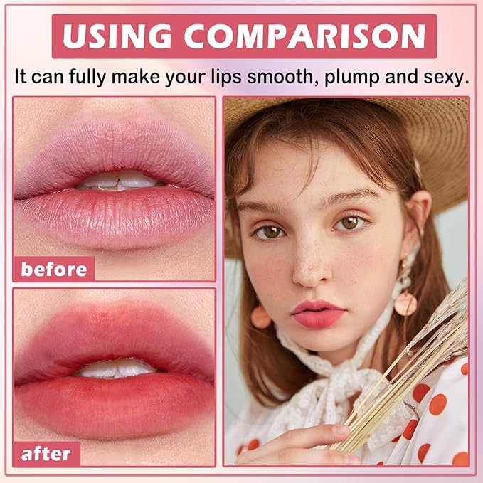Peel Off Lip Stain Peel Off Lip Tint Stain Highly Pigmented Lip Peel Off Stain Long Lasting LipStains Peel Off Nude Lip Gloss Matte Liquid Lipstick Lip Makeup for Women(02 Rose)