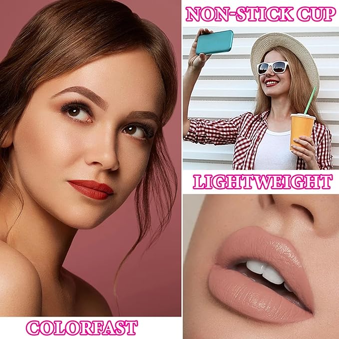 3 Pcs Matte Velvet Lazy Lipstick Set,Waterproof Long Long