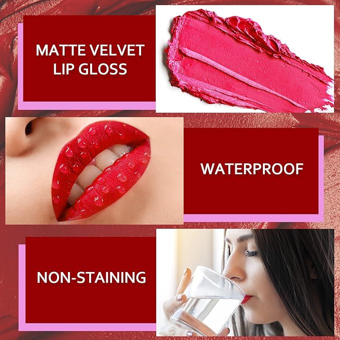 Matte Liquid Lipstick Set 24 Colors Shining Lip Shining