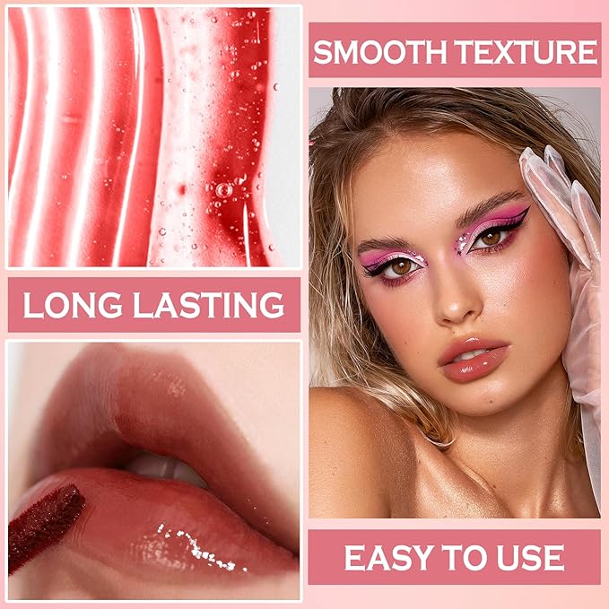 2PCS Tinted Lip Oil Lip Gloss Set Lip Gloss