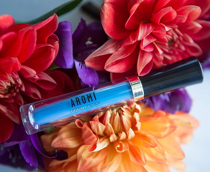 Aromi Azure Blue Matte Liquid Lipstick, Bright Blue Lip Color, Vegan, Cruelty-free, Long-lasting, Waterproof Lipstick, Handmade (Azure Blue)