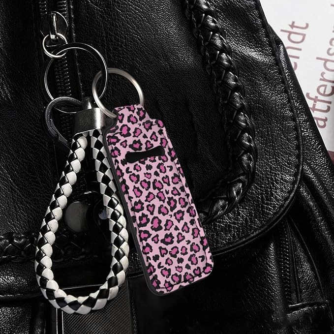Horeset Lipstick Holder Keychains Peach Pattern Women's Lip Ring