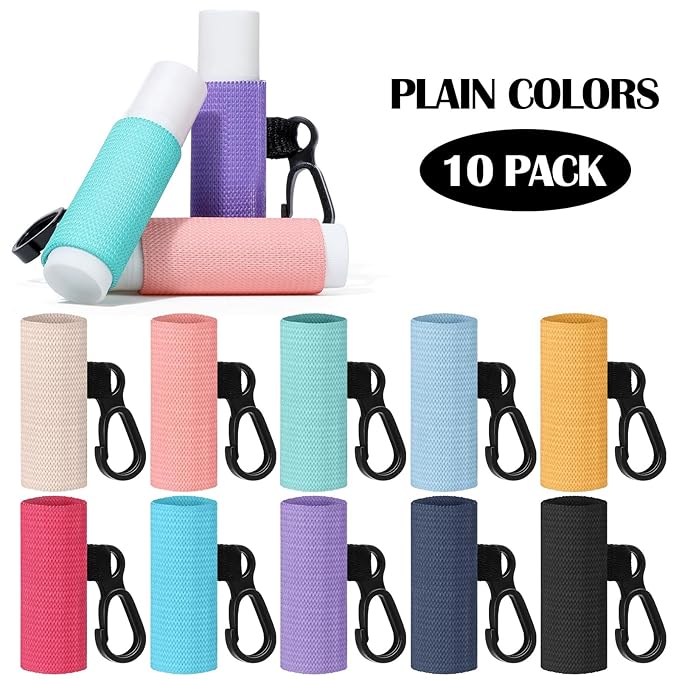Sureio 10 Pack Lip Balm Holder Keychain Compact Gloss