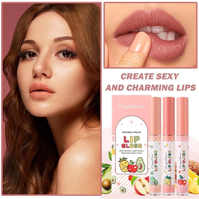 AWCCXMYM 3Pcs Lip Gloss Set Matte Lipstick Lip Gloss
