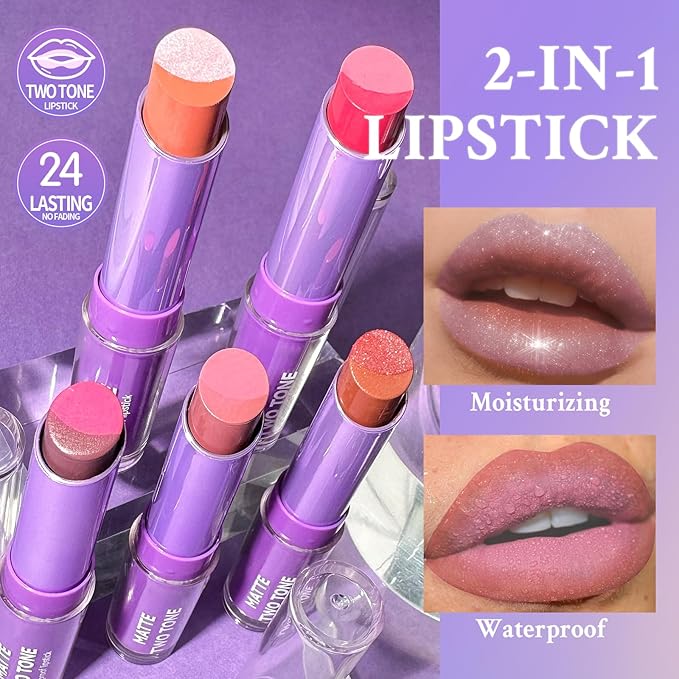 Double Colors 2 in 1 Lipstick and Lip Long