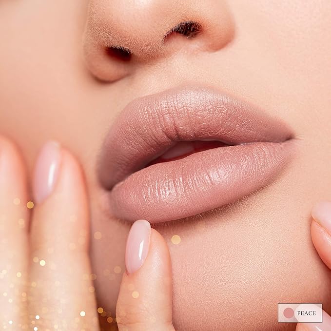 All Natural Lipstick, Semi Matte Lip Color, Moisturizing Lipstick, Non Toxic, Non GMO, Highly Pigmented, Long Lasting Lipstick, Vegan Makeup for Women (7 Shades)