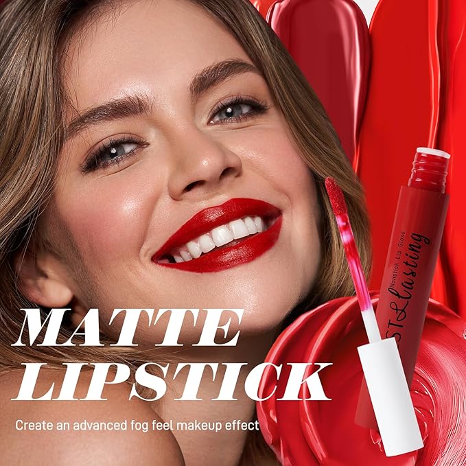 Matte Liquid Lipstick Set, 12 Colors Velvet Lip Glosses