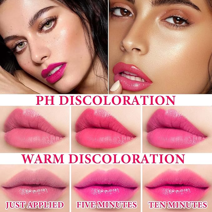 4Pcs Aloe Vera Color Changing Lipstick,Aloe Vera Lip Balm Set Temperature Color Change Lip Gloss Magic Lipstick Waterproof Long Lasting Nutritious Moisturizer Lip Balm Makeup Kit