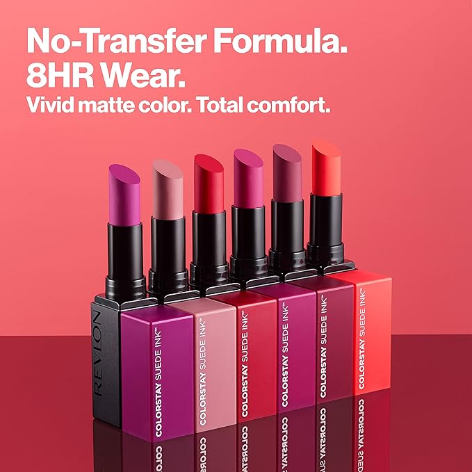 REVLON Lipstick, ColorStay Suede Ink, Built-in Primer, Infused Lipstick, 09 oz