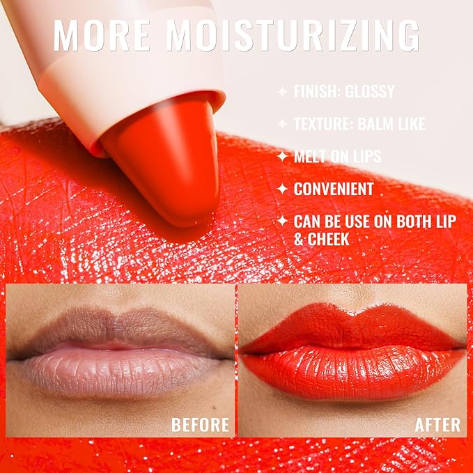 Oulac Coral Red Lipstick - Moisturizing Lipstick Tinte 48g