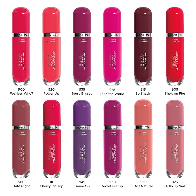 Revlon Ultra HD Vinyl Lip Polish, Liquid Lipstick, Bright