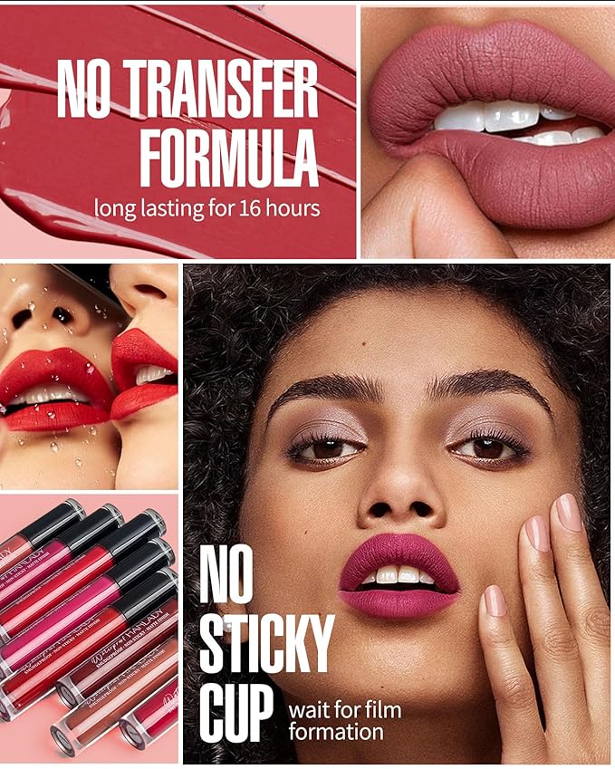 Pink Lipstick Matte, Bright Pink Liquid Lipstick Long Bright