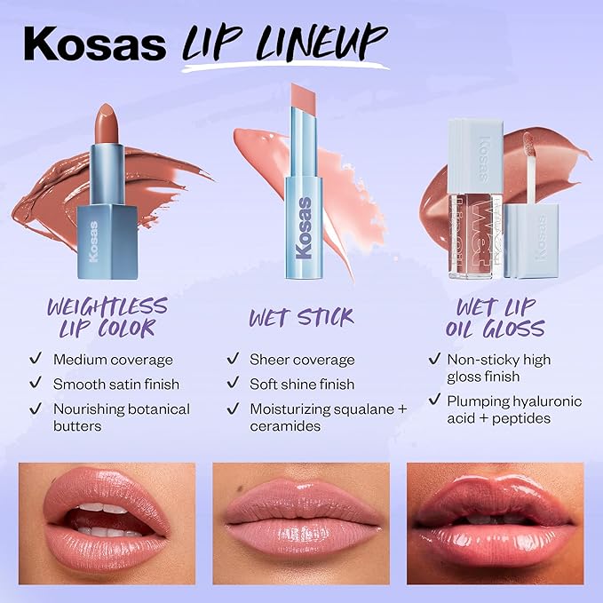 Kosas Wet Stick Moisturizing Shiny Sheer Lipstick