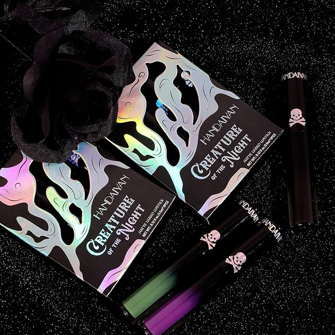 4PCS Halloween Matte Liquid Lipstick Lip Kit,24 Hour Long