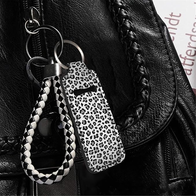 Horeset Lipstick Holder Keychains Strawberry Print Elasticity Pocket Gloss