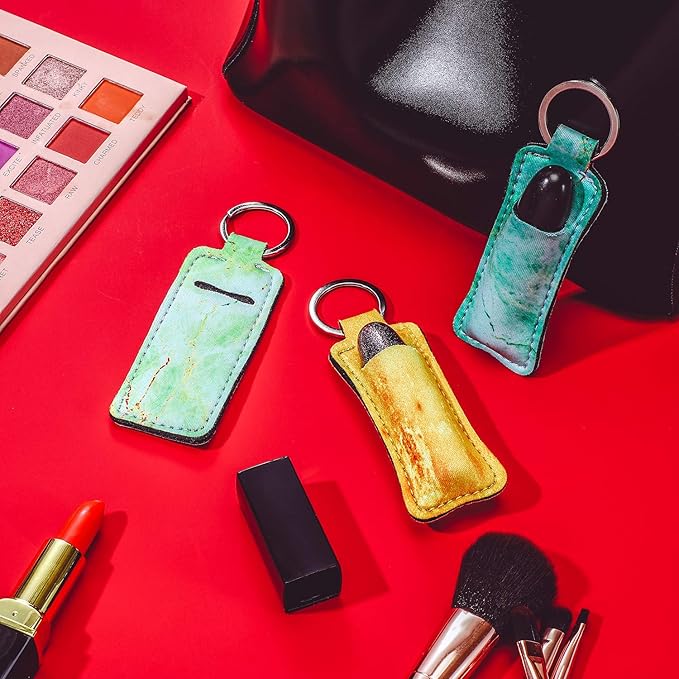 Blulu 10 Pieces Lipstick Holder Keychains Clip-on Lipstick