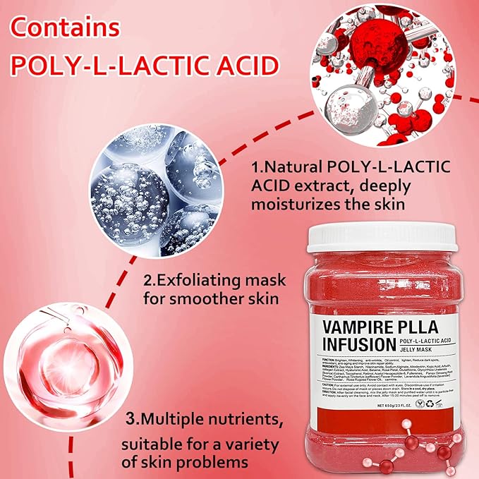 Jelly Mask Powder for Facials,Hyalorunic Acid Jelly Face Mask,Vampire Jelly Mask for Facials Professional