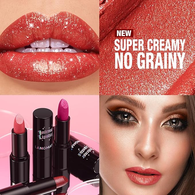 Jolilab Sparkling Lipstick Lip Gloss Long Lasting Waterproof Lipstick