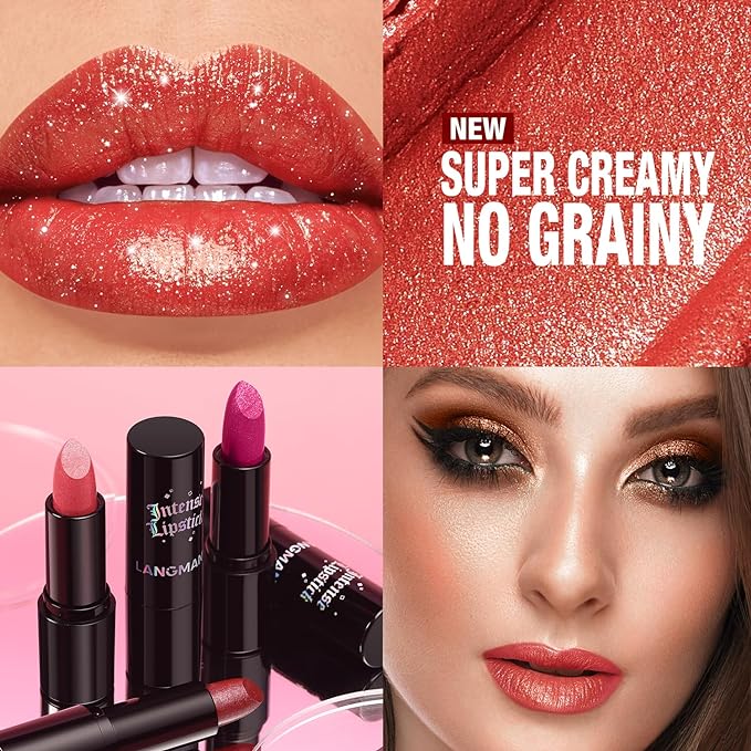 Jolilab Sparkling Lipstick Lip Gloss Long Lasting Waterproof Lipstick