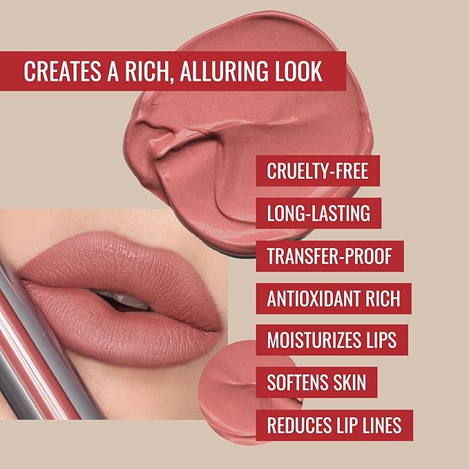 Runway Rogue Velvet Glam Liquid Lipstick, Almost-Matte Terra Cotta Lipstick with a Hint of Spice, ‘Photogenic’