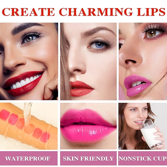 6 Colors Wine Lip Tint,Liquid Wine Lipstick,Wine Tint Long