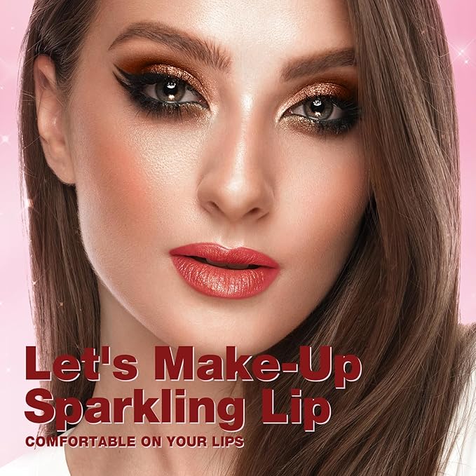 Jolilab Sparkling Lipstick Lip Gloss Long Lasting Waterproof Lipstick