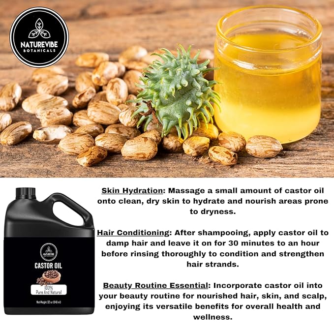 Naturevibe Botanicals Castor Oil 32 Ounces