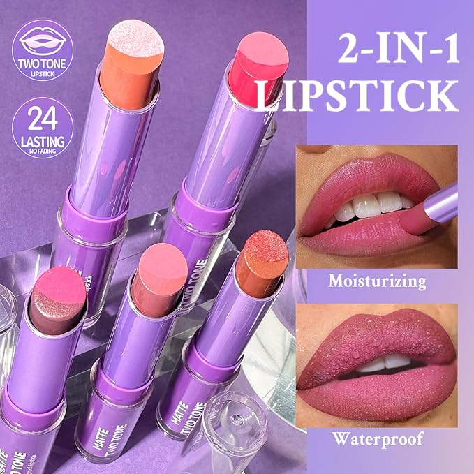 Double Colors 2 in 1 Lipstick and Lip Long