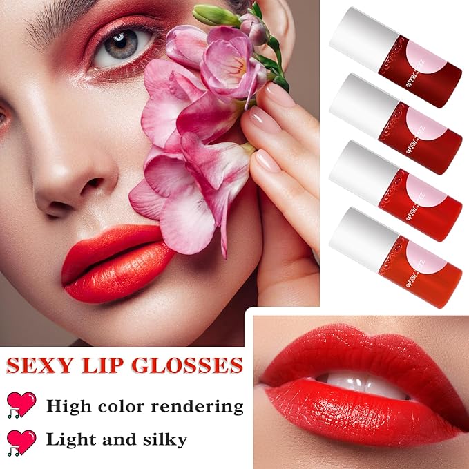 4 Colors Wine Lip Tint,Liquid Wine Lipstick,Wine Tint Long