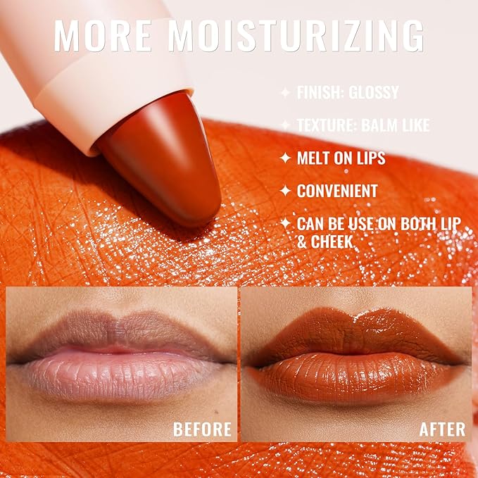 Oulac Orange Lipstick - Moisturizing Lipstick Tinted Lip 48g
