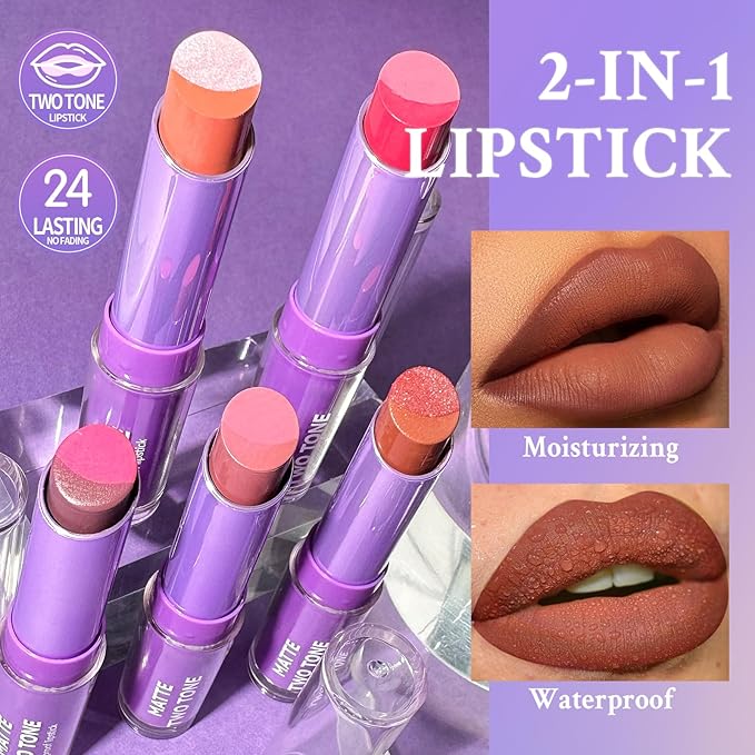 Double Colors 2 in 1 Lipstick and Lip Long