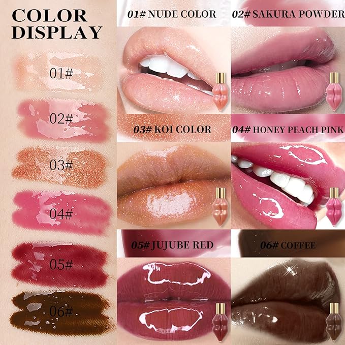 Colored Lip Plumper Gloss Moisturize Hydrating Liquid Lipstick Gloss