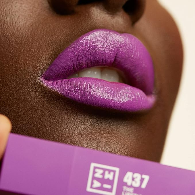 3INA MAKEUP - Vegan - Cruelty Free - The Lipstick 437 - Purple Lipstick - 5h Lasting Lipstick - Highly Pigmented - Matte - Vanilla Scented - Lipstick with Magnetic Cap