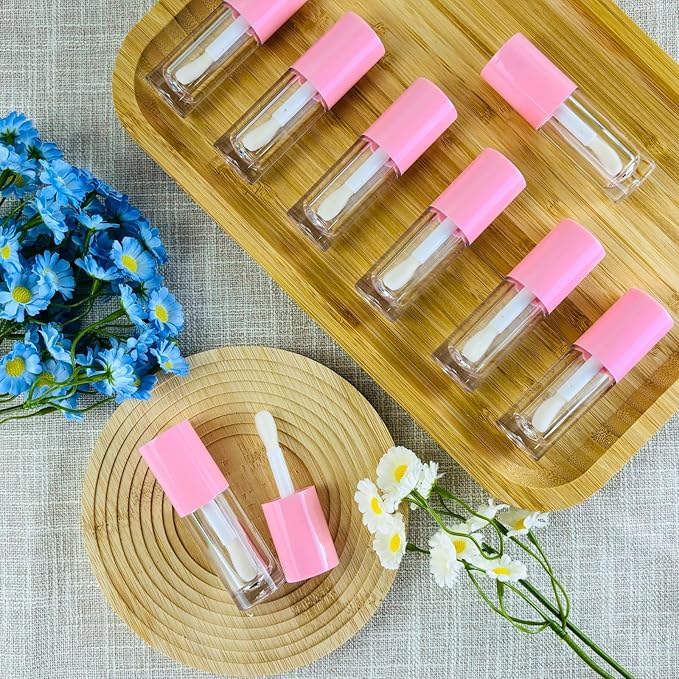 10PCS Empty Lip Gloss Tubes,6ml Pink Lip Gloss Containers Empty With Thick Wand, For DIY Lip Gloss Making (Pink)