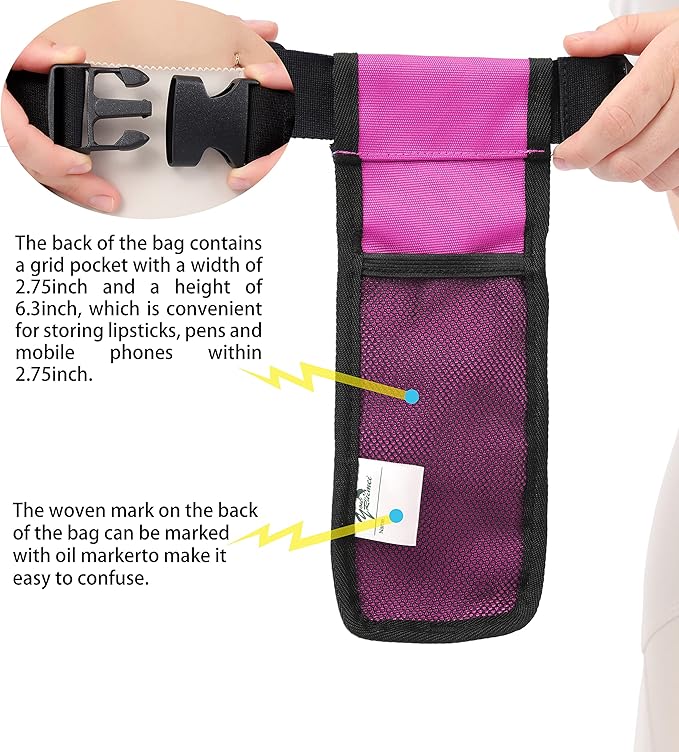 Massage Bottle Bag Massage Therapist Holster Massage Lotion Holster Massage Oil Holster(YR-1KD-Rose Red)