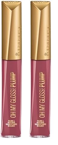 Rimmel Stay Plumped Lip Gloss, 211 Mauve Mama, Pack of 2