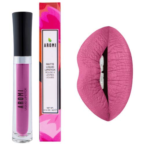 Aromi Matte Liquid Lipstick | Long Wear, Smudge Proof, Medium Pink Lip Color, Vegan, Waterproof, Day to Night, Velvety Finish (Poodle Skirt)