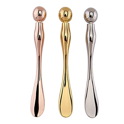 WOIWO 1 PCS Metal Cosmetics Dipping Spoon Cream Shovel Spoon Beauty Mask Small Spoon Eye Cream Stick (rose gold)